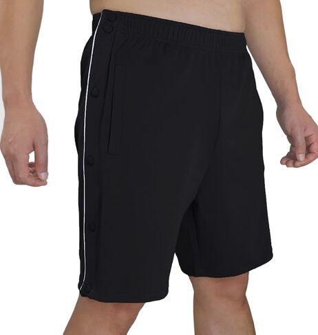 Tear Away Shorts for Men Post Surgery Shorts Snap Knee Leg Hip Surgical Recovery Short Pants Leg Side Open Shorts in Kuwait