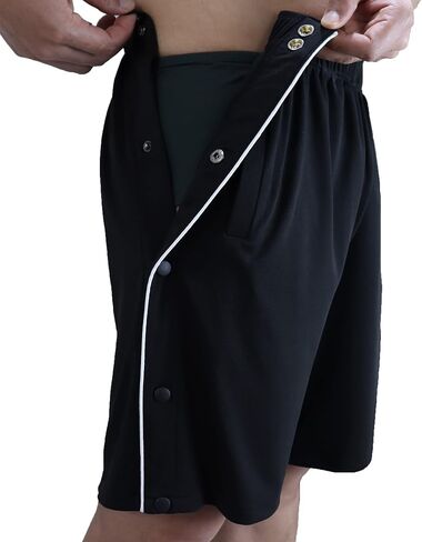 Tear Away Shorts for Men Post Surgery Shorts Snap Knee Leg Hip Surgical Recovery Short Pants Leg Side Open Shorts in Kuwait