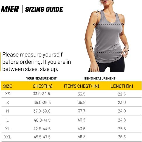 MIER Womens' Racerback Workout Tank Tops Yoga Running Gym Exercise Sleeveless Shirts Dry Fit Muscle Tee Top, Scoop Neck in Saudi Arabia