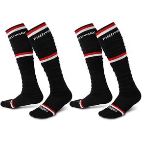 Findway Scrunch Football Socks,2 Pairs Compression Ultra Long Soccer Socks Non-Slip Sports Athletic Socks for Men & Boy in Saudi Arabia