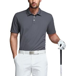 قمصان بولو بأكمام قصيرة للرجال من TSLA، قمصان جولف ذات مقاس عادي وسريع الجفاف، قمصان علوية صلبة ذات أداء رياضي Dri Flex Tech in Kuwait