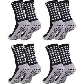 Kimfeng Men's Athletic Socks for Men Grip Socks Soccer Socks for Men 9-12 Non Slip Sports Mens Socks 1/3/4Pairs