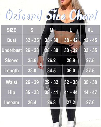 OZICERD 2 قطعة تجريب مجموعات للنساء الصالة الرياضية مجموعة طويلة الأكمام المحاصيل طماق قطعتين مطابقة تجريب وتتسابق اليوغا مجموعات in Kuwait