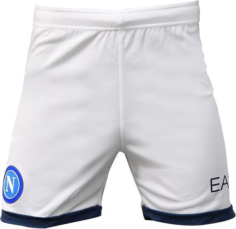 SSC Napoli Men's Standard Match Shorts, White/BLU Wing, S in Kuwait