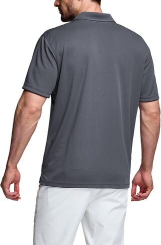 قمصان بولو بأكمام قصيرة للرجال من TSLA، قمصان جولف ذات مقاس عادي وسريع الجفاف، قمصان علوية صلبة ذات أداء رياضي Dri Flex Tech in Kuwait