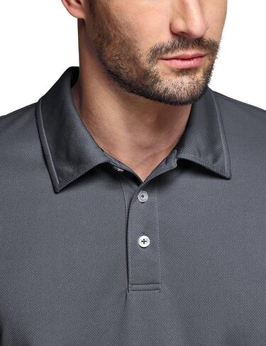 قمصان بولو بأكمام قصيرة للرجال من TSLA، قمصان جولف ذات مقاس عادي وسريع الجفاف، قمصان علوية صلبة ذات أداء رياضي Dri Flex Tech in Kuwait