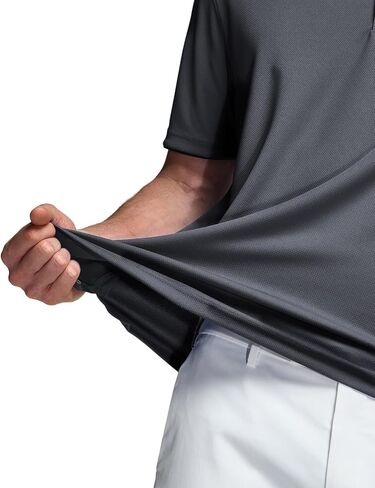 قمصان بولو بأكمام قصيرة للرجال من TSLA، قمصان جولف ذات مقاس عادي وسريع الجفاف، قمصان علوية صلبة ذات أداء رياضي Dri Flex Tech in Kuwait