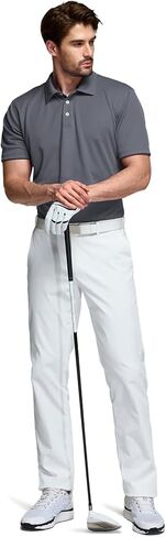 قمصان بولو بأكمام قصيرة للرجال من TSLA، قمصان جولف ذات مقاس عادي وسريع الجفاف، قمصان علوية صلبة ذات أداء رياضي Dri Flex Tech in Kuwait