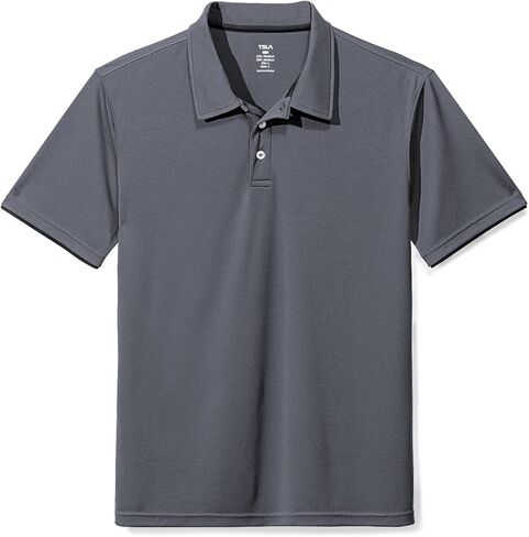 قمصان بولو بأكمام قصيرة للرجال من TSLA، قمصان جولف ذات مقاس عادي وسريع الجفاف، قمصان علوية صلبة ذات أداء رياضي Dri Flex Tech in Kuwait