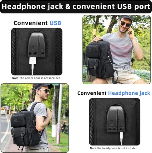 HFSX Laptop Backpack Women Men College Backpacks Bookbag Vintage Backpack Book Bag Fashion Back Pack Anti Theft Travel Backpacks with Charging Port fit 15.6 Inch Laptop Black in Saudi Arabia