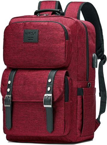 HFSX Laptop Backpack Women Men College Backpacks Bookbag Vintage Backpack Book Bag Fashion Back Pack Anti Theft Travel Backpacks with Charging Port fit 15.6 Inch Laptop Black in Saudi Arabia