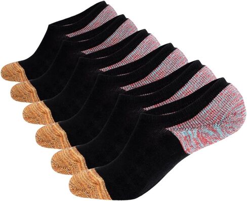 JOYNÉE Men's 6 Pack Casual Cushion Anti-Slid Cotton No Show Socks with Silicone in Kuwait