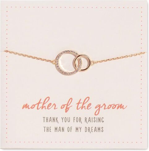 Mother of the Bride or Groom Gift- Interlocking Circle Necklace in Gold, Rose Gold, Sterling Silver in Saudi Arabia