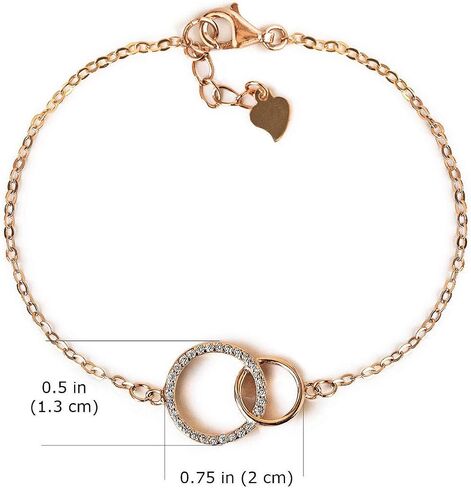 Mother of the Bride or Groom Gift- Interlocking Circle Necklace in Gold, Rose Gold, Sterling Silver in Saudi Arabia