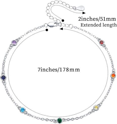 MEDWISE Chakra Bracelet Sterling Silver 7 Chakra Yoga Bracelet Wrist Link Bracelet Birthday Christmas Gifts for Women Wife Girlfriend in Kuwait