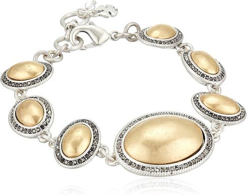 Lucky Brand Women's Pave Gem Link Bracelet, Two Tone, One Size in Saudi Arabia