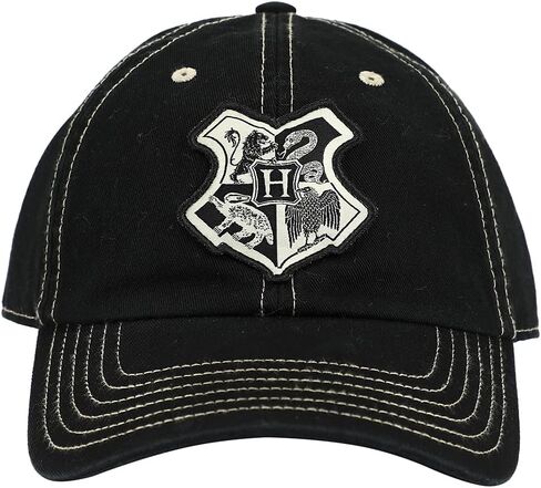 Harry Potter Flat Embroidered Two-Tone Crest Black Dad Hat for Men in Saudi Arabia