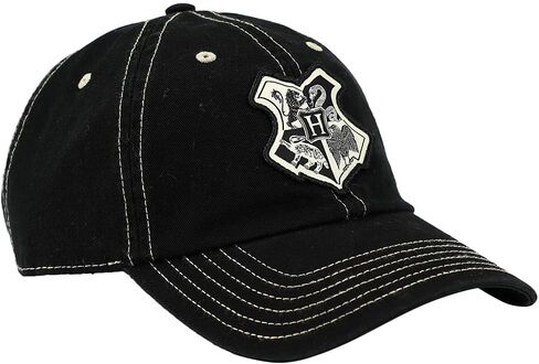 Harry Potter Flat Embroidered Two-Tone Crest Black Dad Hat for Men in Saudi Arabia