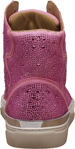 Enzo Romeo Men's Fashion High Top Crystal Shimmer Rhinestone Blink Flat Sneakers Shoes in Kuwait