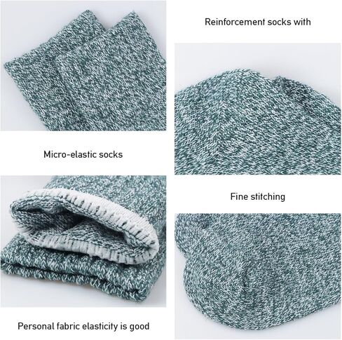 Ambielly Winter Women Socks 5 Pairs Vintage Style Knit Wool Casual Socks Thick Warm Colorful Socks in Kuwait