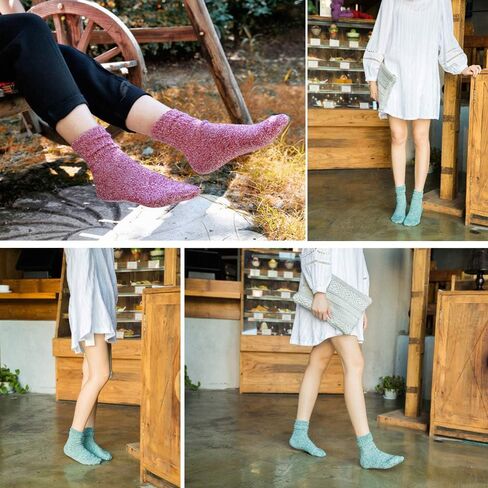 Ambielly Winter Women Socks 5 Pairs Vintage Style Knit Wool Casual Socks Thick Warm Colorful Socks in Kuwait