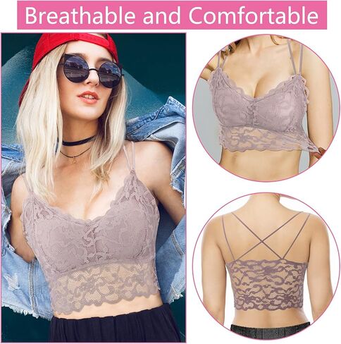 ONESING 8 Pcs Lace Bralettes for Women Padded Bralettes Lace Bra Bralettes Lace Lingerie for Women Girls with Removable Pads in Saudi Arabia