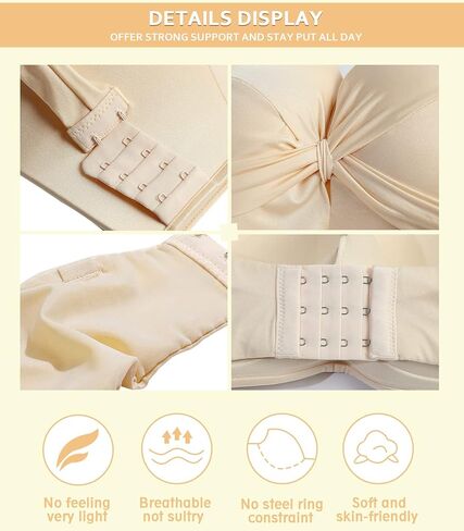 حمالات صدر نسائية بدون حمالات قابلة للتحويل بدون حمالات، حمالة صدر متعددة الاتجاهات مقاس كبير غير قابلة للانزلاق in Kuwait