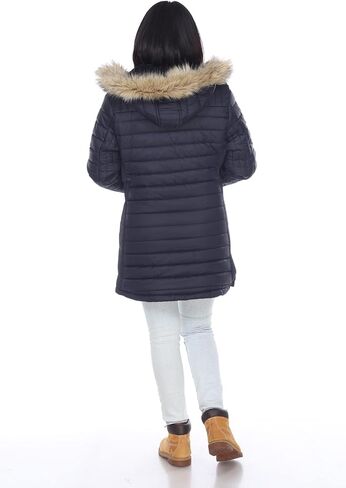 سترة شتوية نسائية دافئة من Facitisu، معطف طويل بغطاء للرأس من الفرو الصناعي ومبطن بالصوف الشيربا in Kuwait