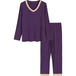 Latuza Women's Viscose Long Sleeve Pajamas Set with Pockets