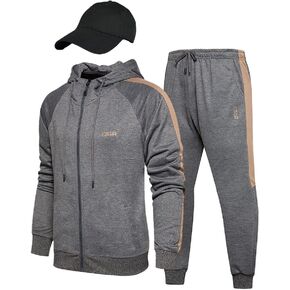 RPOVIG Sweatsuit Jogging Suits Sets:Men's Tracksuit Zip Up Hoodie Casual sweat pants Warm jacket Running Outfits Athletic