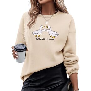 CM C & M WODRO المرأة مضحك أوزة المطبات البلوز لطيف بطة الحيوان Pun البلوز Crewneck الخريف الشتاء هدية قميص