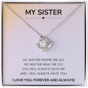 Sisters Gifts From Sister Or Brother Necklaces For 2 Big Sister and Little Sister Happy Birthday Graduation Present For Women Girls Jewelry Best Sister with Message Card and Gift Box