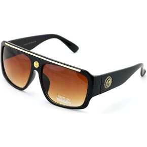 V.W.E. Lion Head Flat Top Hip Hop Rapper Retro Bold Sunglasses