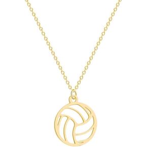 NOUMANDA Fashion Geometric Elements Volleyball Necklace Cut Metal Hollow Ball Pendant Sports Jewelry Gifts