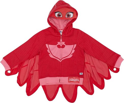 PJ Masks Girls' Owlette Zip Up Fleece Hoodie with Mesh Mask and Detachable Cape in Saudi Arabia