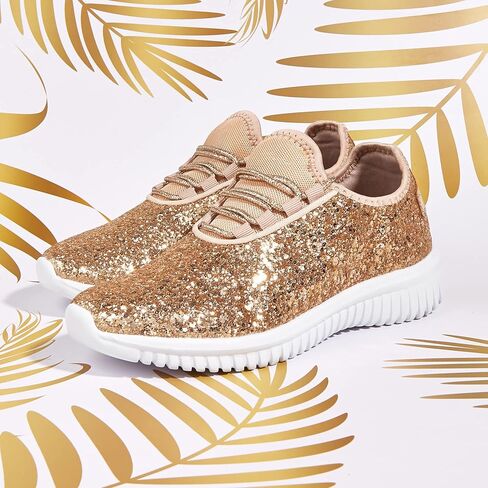 K KIP WOK Fashion Glitter Sneakers for Womens Silp On Running Shoes Lightweigt Tennis Walking Sneakers in Kuwait
