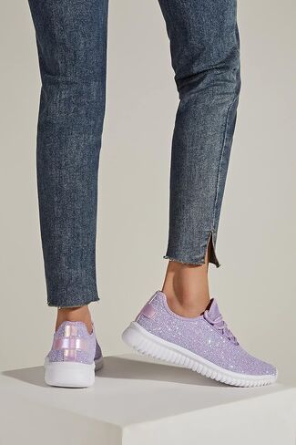 K KIP WOK Fashion Glitter Sneakers for Womens Silp On Running Shoes Lightweigt Tennis Walking Sneakers in Kuwait