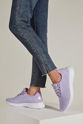 K KIP WOK Fashion Glitter Sneakers for Womens Silp On Running Shoes Lightweigt Tennis Walking Sneakers in Kuwait