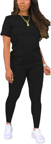 Nimsruc Biker Short Sets Women 2 Piece Outfits Summer Short Sleeve Jogger Tracksuit in Kuwait