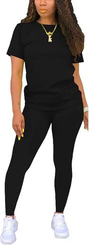 Nimsruc Biker Short Sets Women 2 Piece Outfits Summer Short Sleeve Jogger Tracksuit in Kuwait