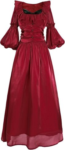 LTAKK فستان عصر النهضة للنساء زي القرون الوسطى فساتين فيكتورية تنورة قرصان فستان ساحرة خرافية in Kuwait