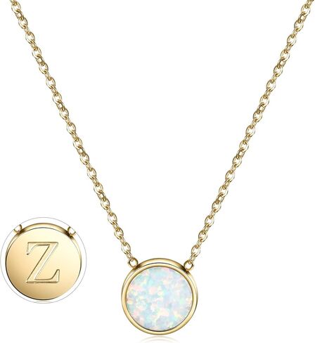 CIUNOFOR Necklace Gold Plated Round Disc Initial Necklace Engraved Letter Necklace with Adjustable Chain Pendant Enhancers for Women Girls in Kuwait