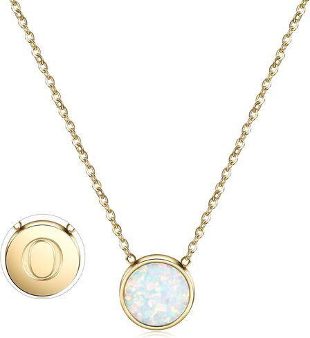 CIUNOFOR Necklace Gold Plated Round Disc Initial Necklace Engraved Letter Necklace with Adjustable Chain Pendant Enhancers for Women Girls in Kuwait
