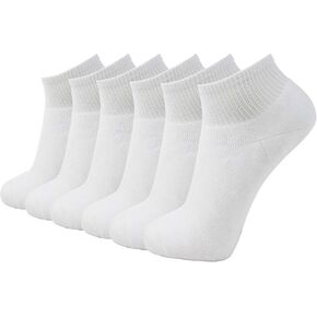 +MD 6 Pack Men's Ankle Socks Extra Heavy Full Cushioned Work Socks Moisture Wicking Sports Quarter Socks