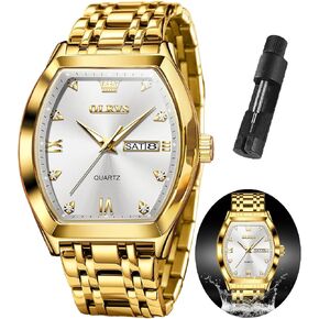 OLEVS Mens Watches Luxury Business Diamond Analog Quartz Watches for Men with Date Two Tone Stainless Steel Waterproof Luminous Dress Wrist Watches in Saudi Arabia