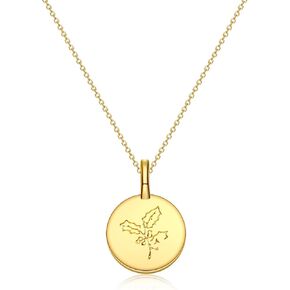 HUASAI Birth Flower Necklace Silver Birth Month Pendant Necklaces for Women Girl Birthday Flower Gift