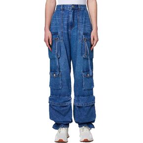[BLANKNYC] Womens Luxury Clothing Oversized Tencel Cargo Pant, Comfortable & Stylish