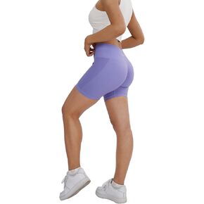 ROOOKU Uplift Gym Shorts for Women Seamless Scrunch Butt Lifting Workout Booty High Waisted Compression Yoga Shorts