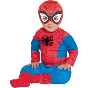 زي سبايدر مان التنكري للهالوين للأطفال، من مارفيل كوميكس، 12-24 شهرًا، يتضمن بذلة وقبعة مع قناع in Kuwait