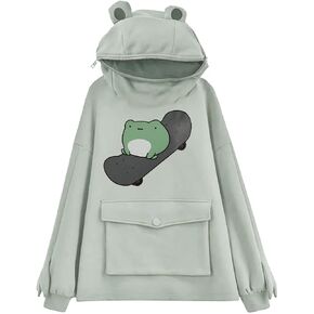 RGOSME Frog Hoodie Teen Girls Cute Oversized Graphic Hoodies Women Sweatshirt Cosplay Costume Pullover Tops in Kuwait